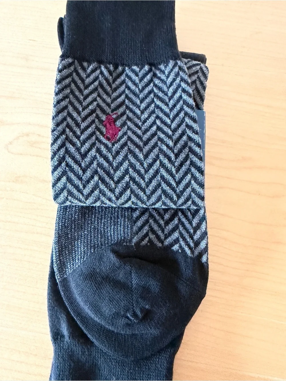 Polo Ralph Lauren Herringbone Gray Black 2-Pack Socks, 4 Pairs Total